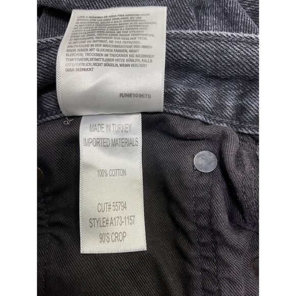 Agolde '90s' Black Crop Denim Jean Size 26 - Picture 5 of 5